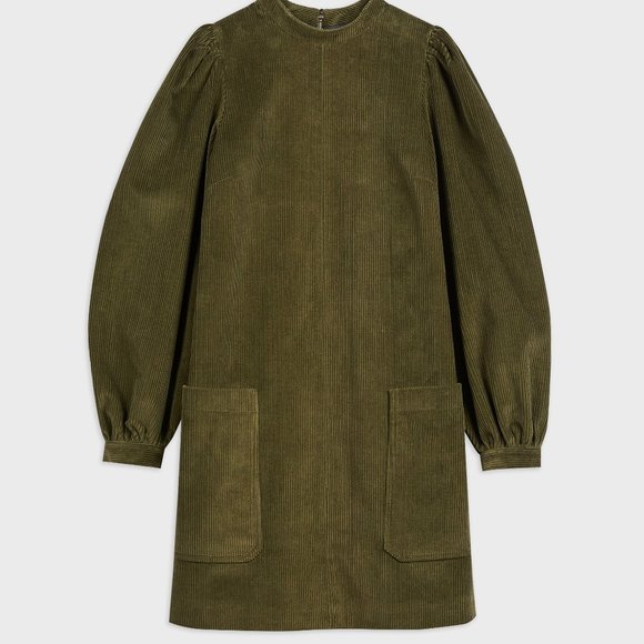 NWT Ted Baker London XAVIA A-Line cord mini dress in khaki - Picture 4 of 6